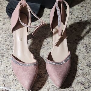 Chic Blush Ankle Strap Heels